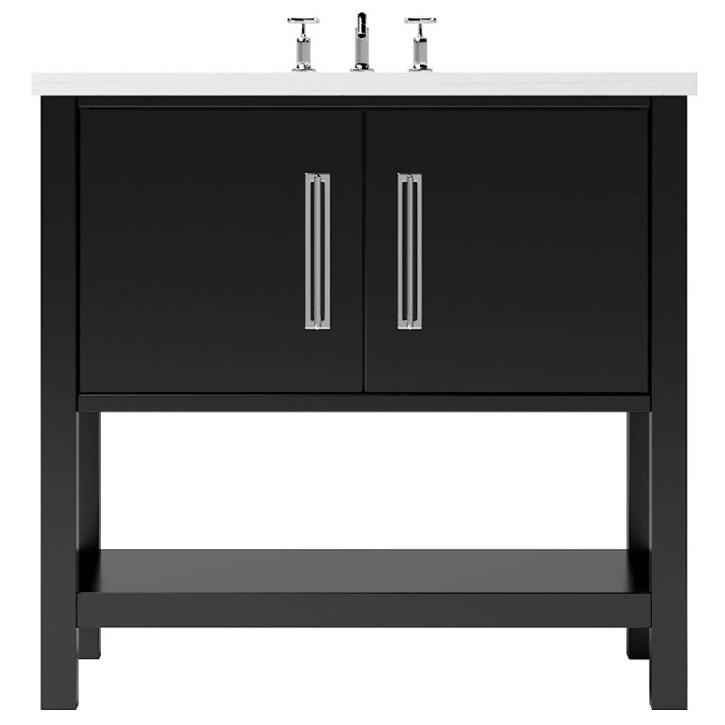 Kiawah Single Bath Vanity, Noir, Polished Chrome, 48"