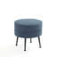 Bailey Mid-Century Modern Woven Polyester Blend Upholstered Wood Ottoman in Blue with Black Legs-2028013267-2028013270