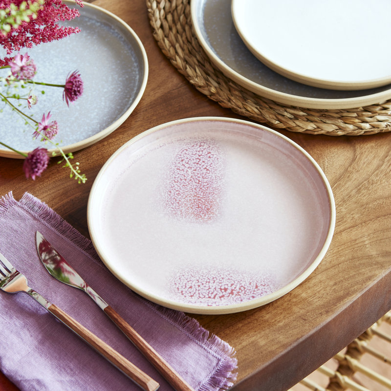 PORTMEIRION MINERALS SET OF 4 SIDE PLATES ROSE QUARTZ 8.5"