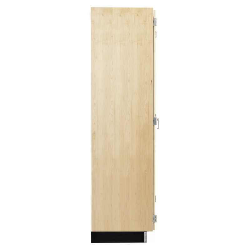 Armoire de rangement à plateau fourre-tout de classe diversifiée, l 48 po x P 22 po x H 84 po, 24 portes, fabrication en bois franc clair, portes doubles verrouillables, finition résistante aux produits chimiques, fabriquée aux États-Unis