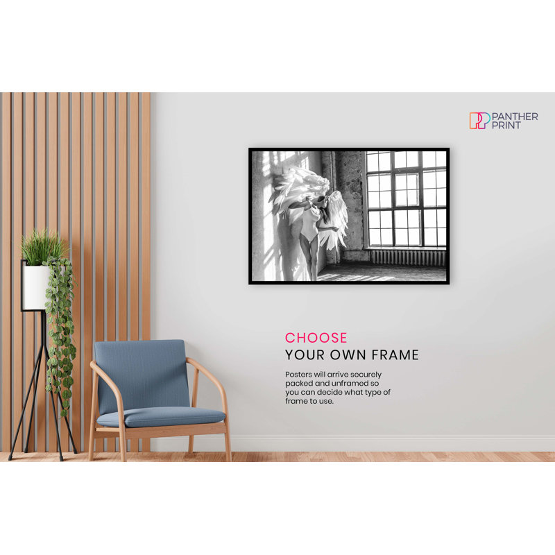 Woman Dancer With Angel Wings - No Frame Print, 31cm H x 20cm W x 0.5cm D