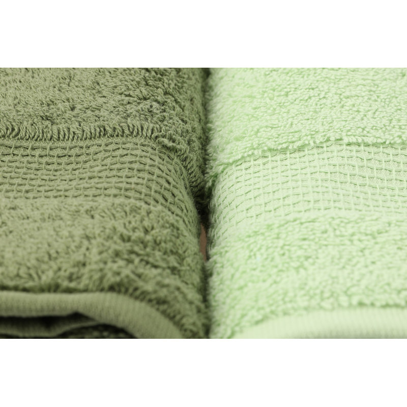 Ensemble de 4 serviettes à main de même taille, Vert clair / vert olive / vert / vert foncé