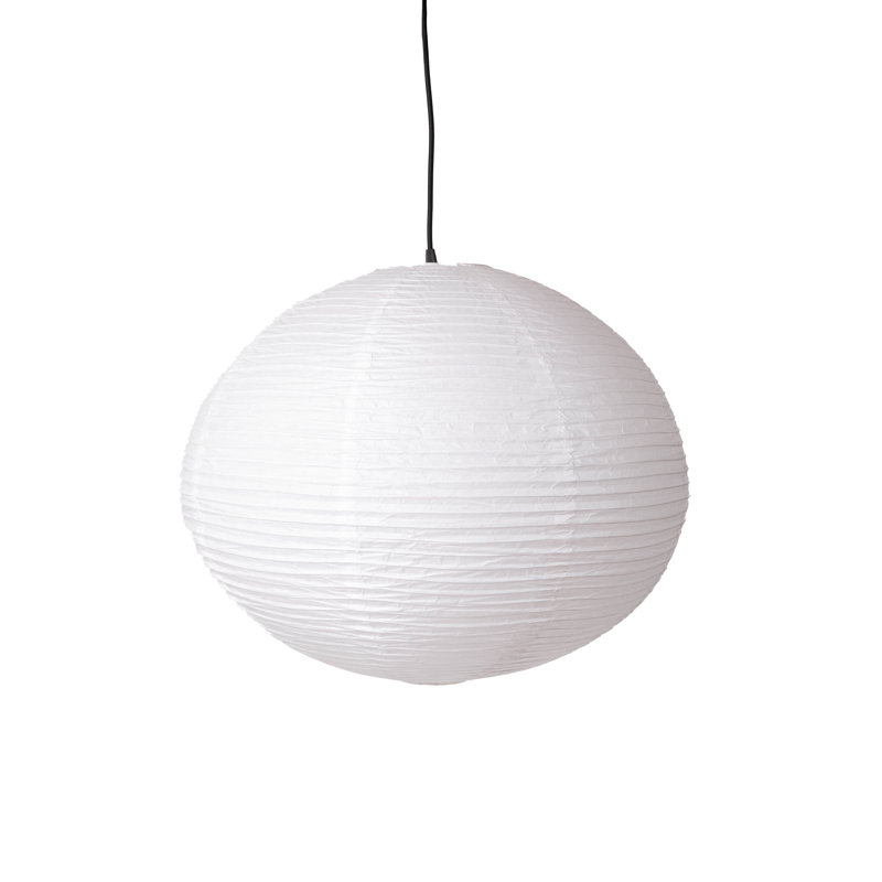 Luminaire suspendu à DEL Jupiter - Lampe ronde en papier de riz d'inspiration japonaise (ampoule incluse)