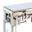 80cm Diamond Accent Mirror and 80cm Geometric Mirrored Console Table Entryway Set