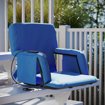 Fauteuil de stade portatif inclinable et chauffant avec accoudoirs, dossier rembourré et siège chauffant