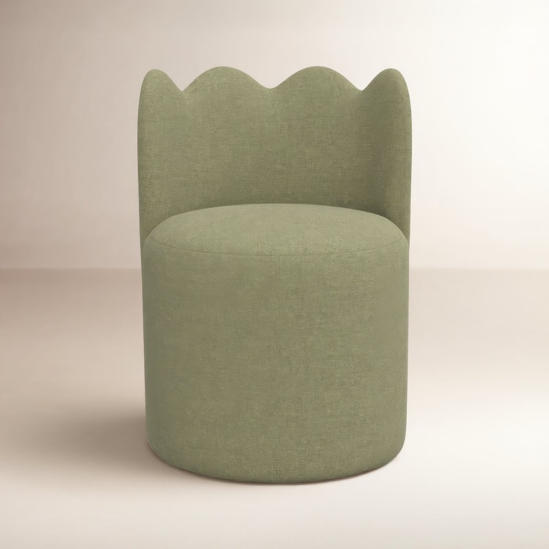 Wavy Back Dining Chair, Zuma Laurel Textured Linen