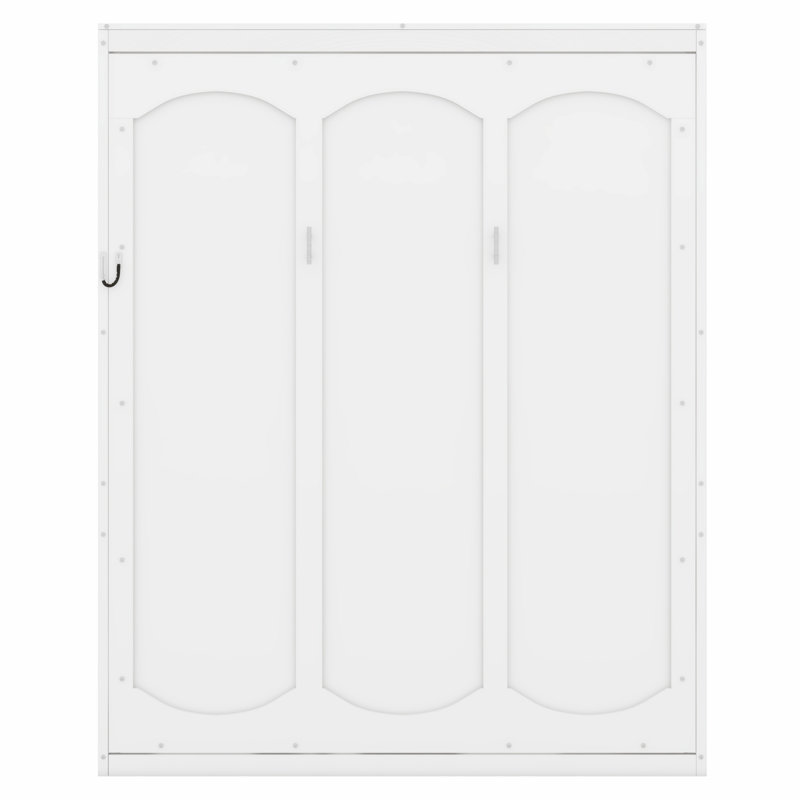 Lit escamotable polyvalent avec tablettes de rangement, Blanc