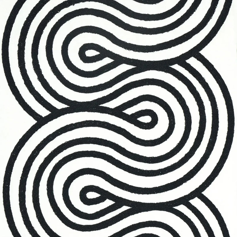Giraldi Embroidery Fabric, Black