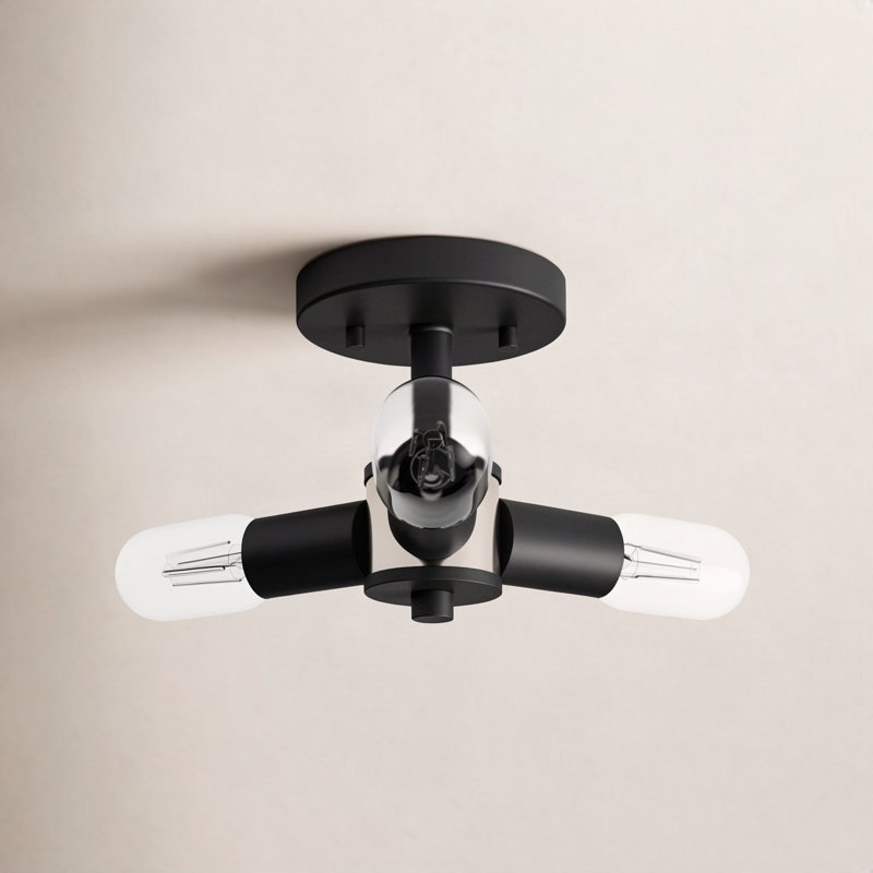 Martella Semi Flush Mount, Black