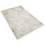 Tapis en microfibre ultra-douce beige et grise à motifs géométriques vieillis (2,6 pi x 4,9 pi)