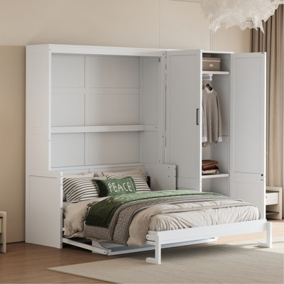 Grand lit escamotable mural avec placard