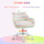 Chaise de bureau Fluffy Unicorn avec dossier moyen et accoudoirs, base pivotante blanche à 5 branches