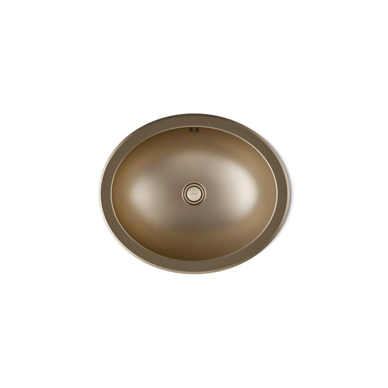Bachata®20" Oval Drop-In/Undermount Bathroom Sink, No Overflow, Vibrant Brushed Bronze