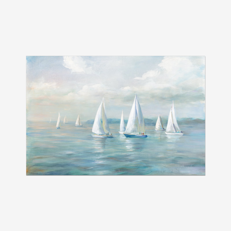 Setting Sail Crop by Danhui Nai - Painting, 30cm H x 46cm W, Wrapped Canvas