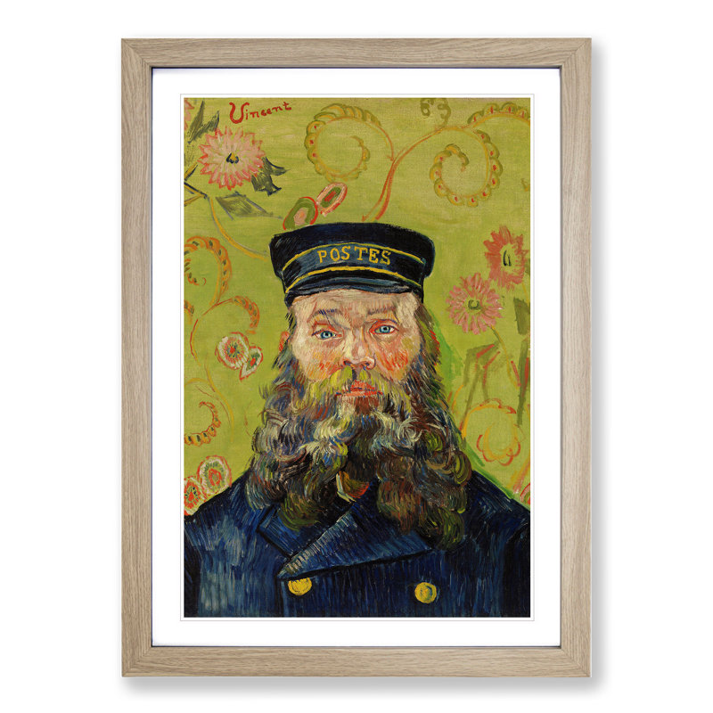 The Postman Joseph Roulin Vol.3 by Vincent Van Gogh - Picture Frame Painting, 36cm H x 27cm W x 2cm D, Oak Framed