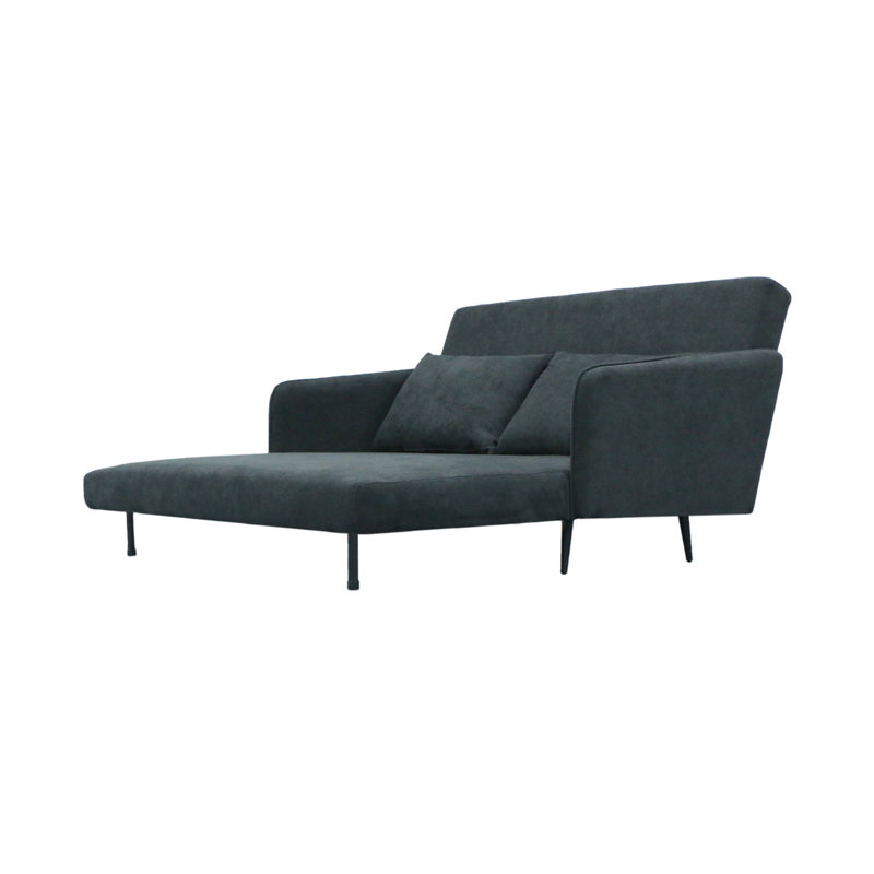 Tissu convertible noir: l 61 po, utilisation polyvalente du canapé-lit en tissu: convertible, multifonctionnel