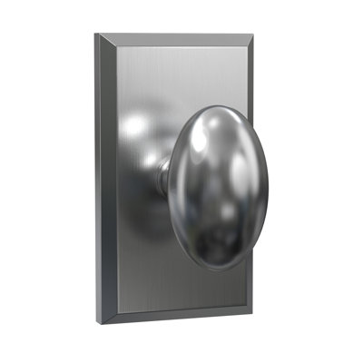 Bouton de passage Bravura 905-G1 Oxford sur rose rectangulaire biseauté en nickel satiné