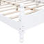 Grand lit en bois blanc de style rétro avec lattes robustes pour une structure de lit élégante et stable, chambre de soutien en bois