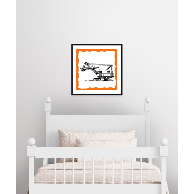 Avertissement 3 enfants, impression sur papier, H 27,5 po x l 27,5 po x P 1,19 po, Encadré de boîte noir