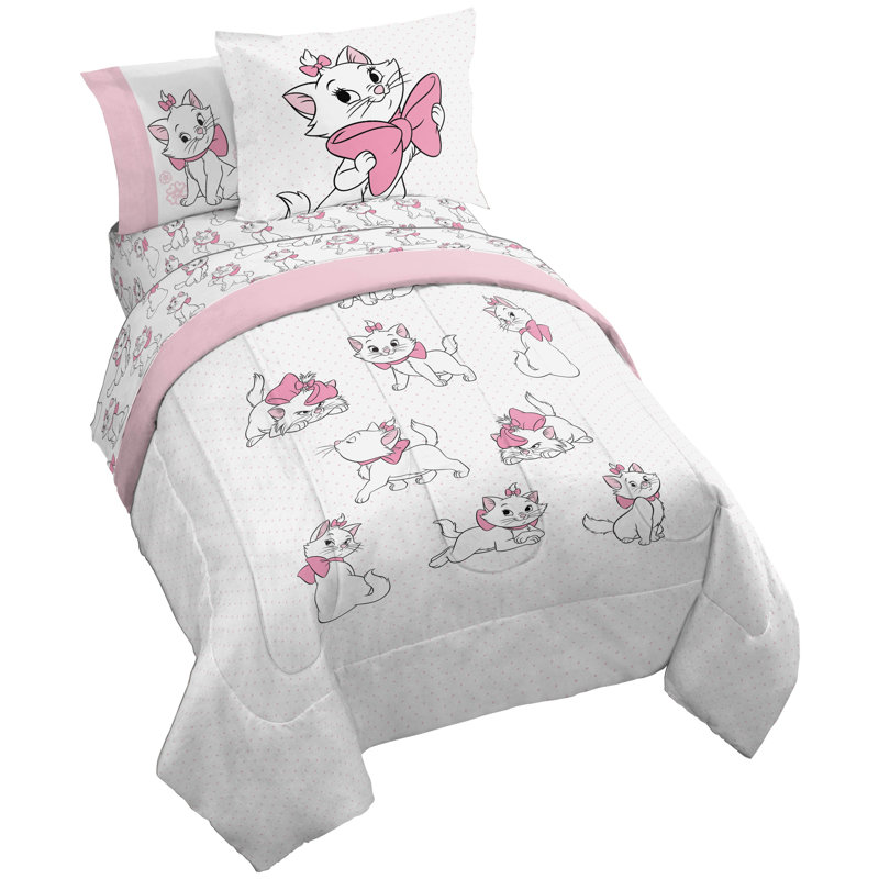 Aristocats Glamorous Marie Bed Set W/ Sham, Twin Bedspread + 4 Additional Pieces