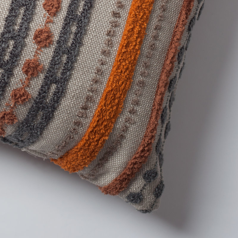 Friedland Striped Rectangular Lumbar Cushion, Orange