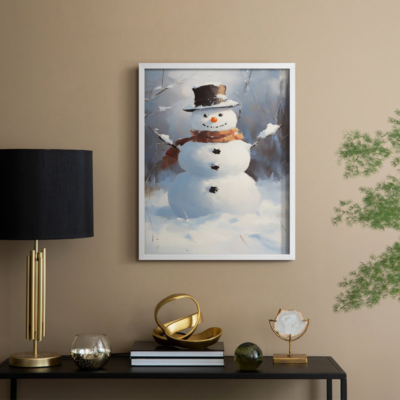 «Christmas Holiday Art», série 2-CXI, reproduction encadrée - bois massif, H 15 po x l 12 po, Blanc