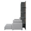 Grand lit escamotable mural avec canapé, tablettes de rangement, lit pliant peu encombrant, gris-1067031459