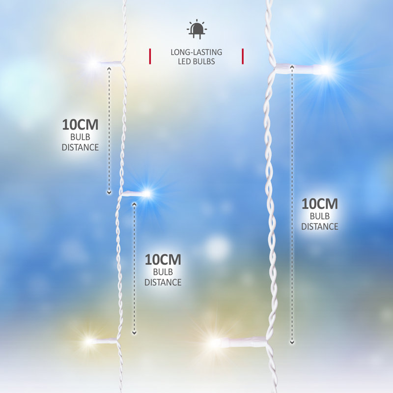 NETTA Icicle Fairy Christmas Lights - 1000 LED / 30M Lit-Length, Warm/Cool White
