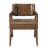 Vintage Style Synthetic Leather Dining Arm Chairs With Curved Wooden Arms (Set Of 2)