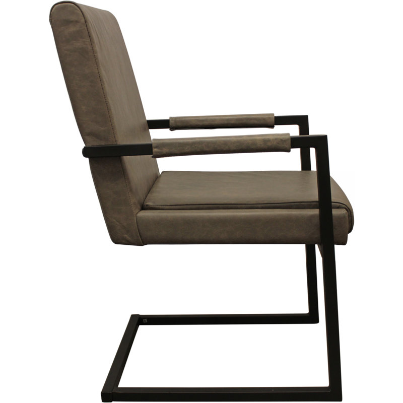 Fauteuil Tamaran, Cuir véritable gris