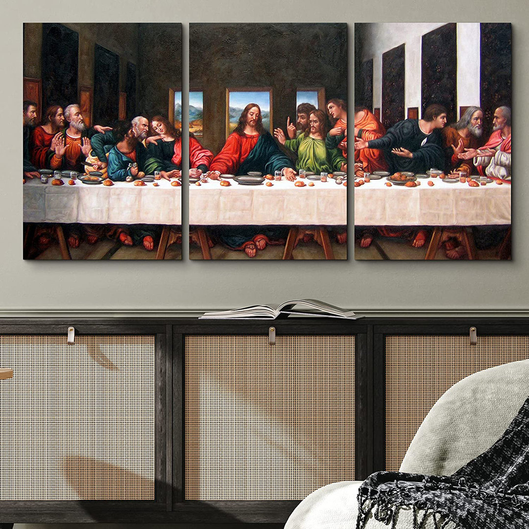 Religious " The Last Supper " 3 - Pieces IDEA4WALL 