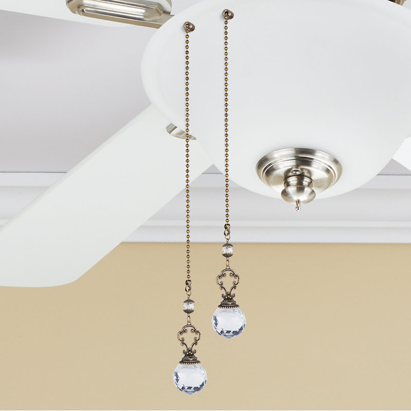 Antique Gold and Green Jeweled Ceiling Fan Pull Chains