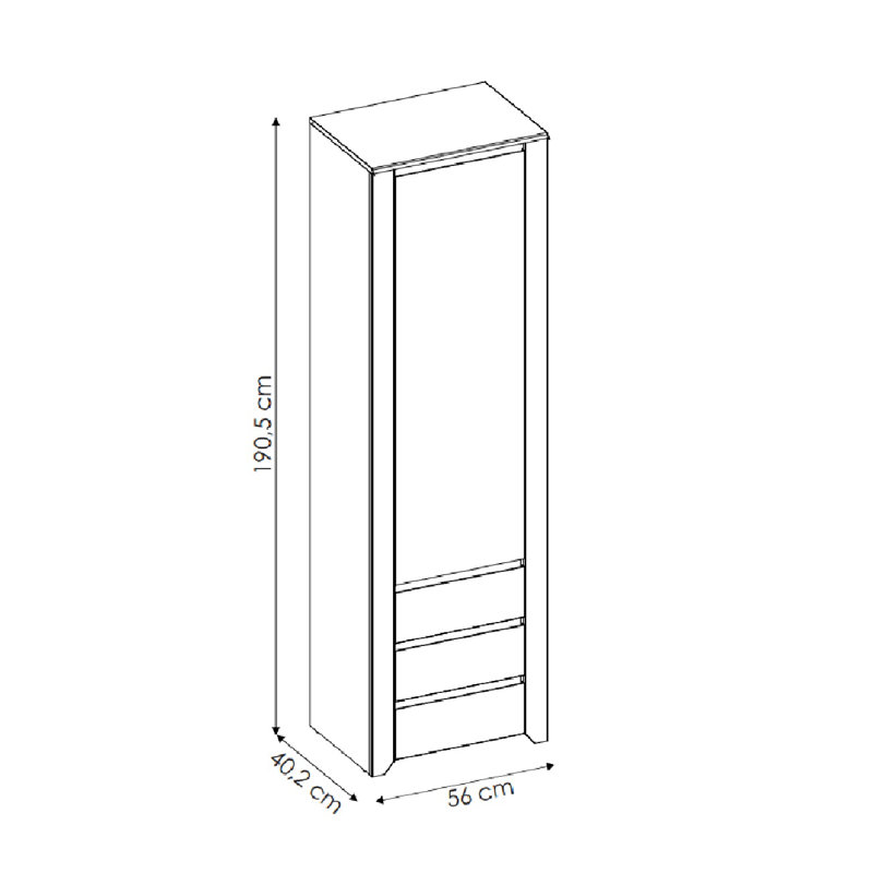 Juleah 1 Door Wardrobe