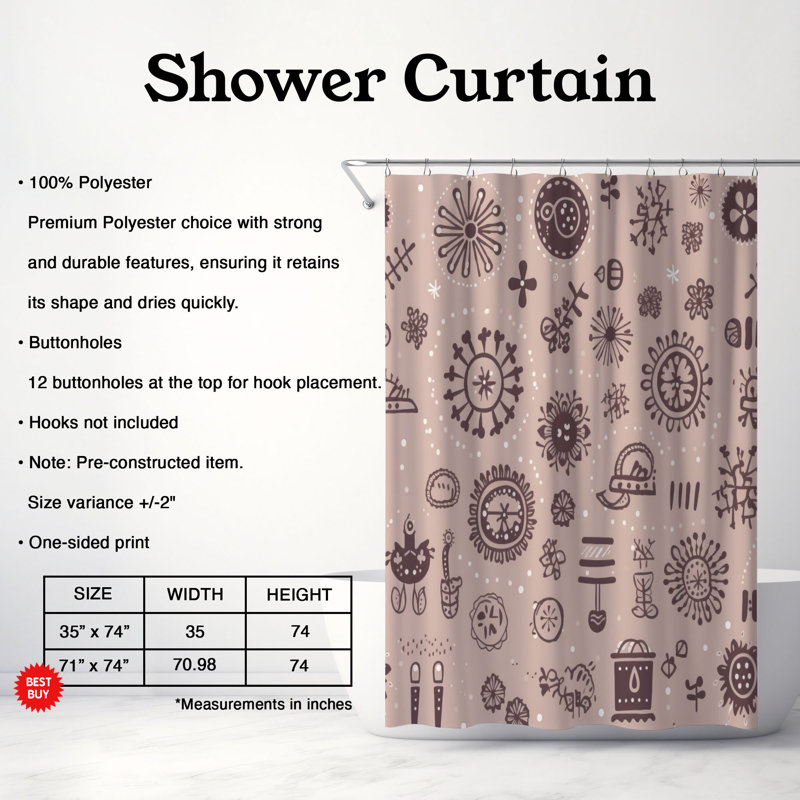 Rideau de douche Wintry, H 74 po x l 71 po