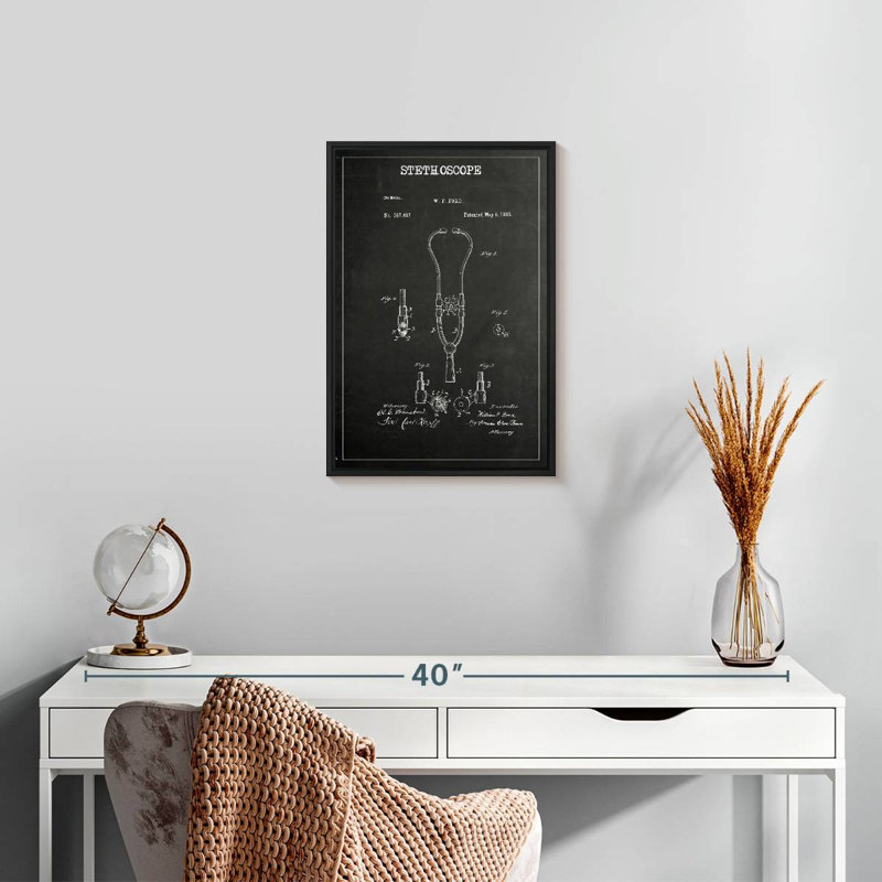 Stéthoscope BW Wenzel, 13 po x 19 po, Cadre flottant noir