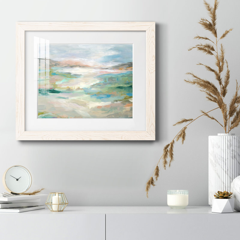 Vallée luxuriante - peinture encadrée, H 20 po x l 17 po x P 1,5 po, Blanc