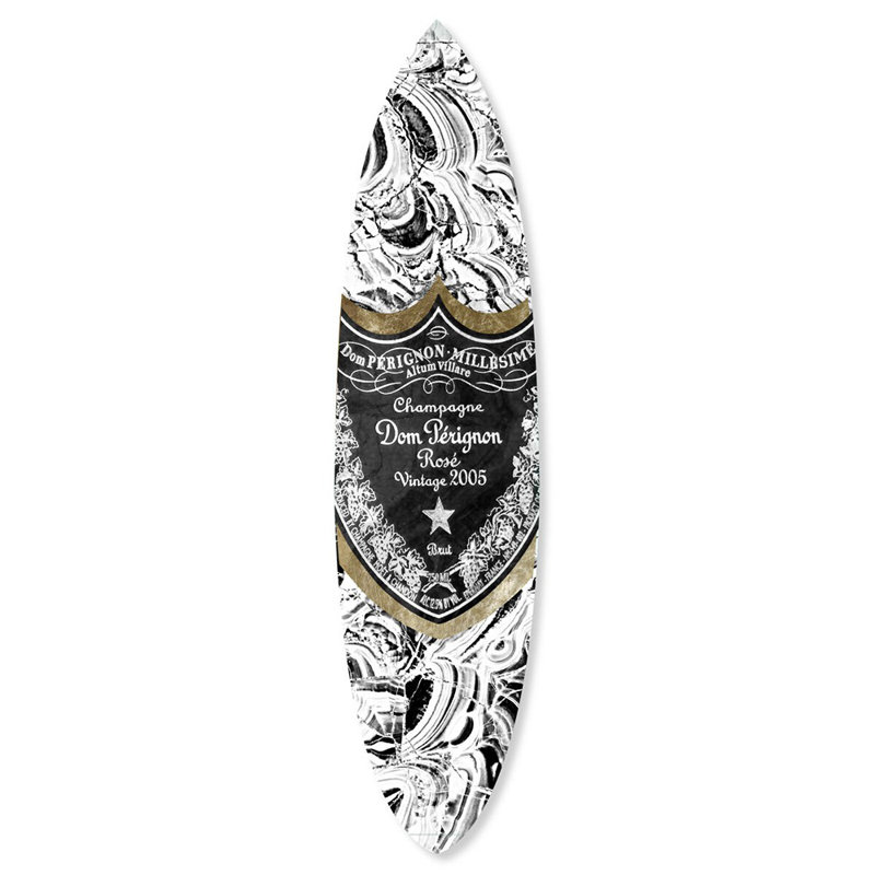 Champagne Surfboard Lux Acrylic by Oliver Gal