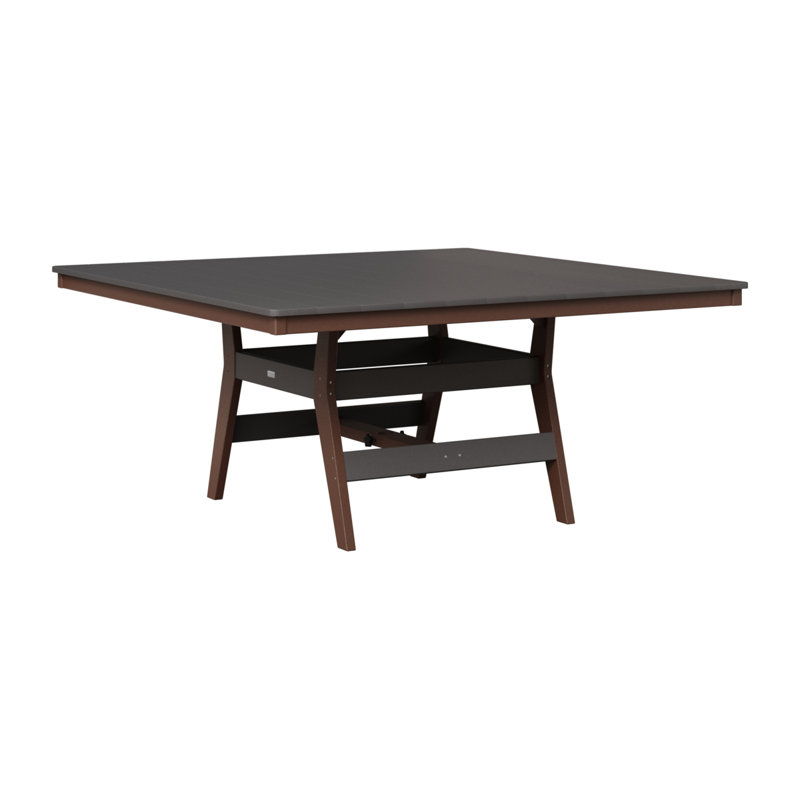 Harbor Outdoor Square Dining Table, Smoke Gray, Chocolate Brown