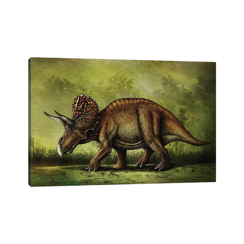 Triceratops Horridus Dinosaur by Aram Papazyan - Wrapped Canvas Print, 101.6 cm H x 66.04 cm W x 3.175 cm D