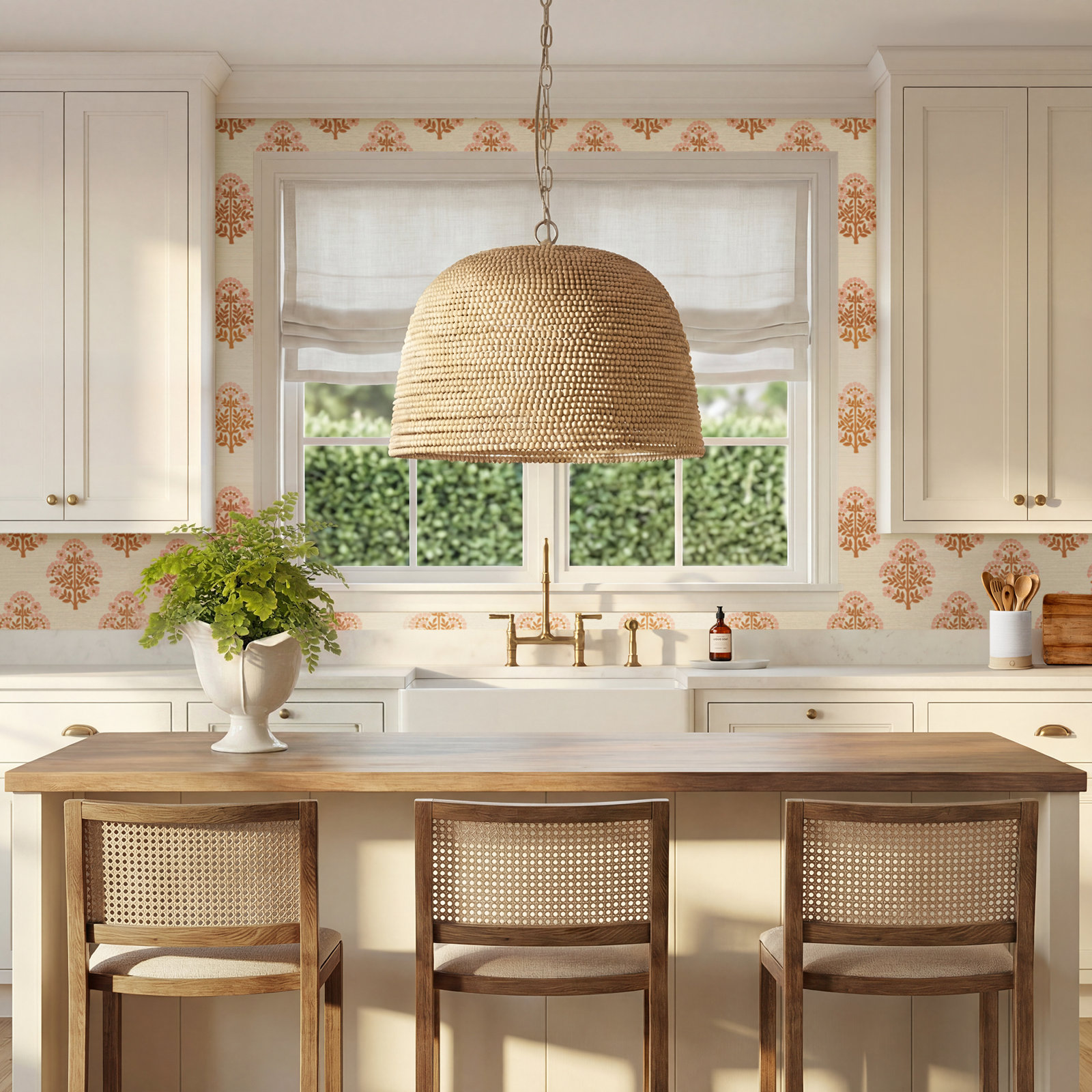 Pacifica Single Light Wood Dimmable Pendant
