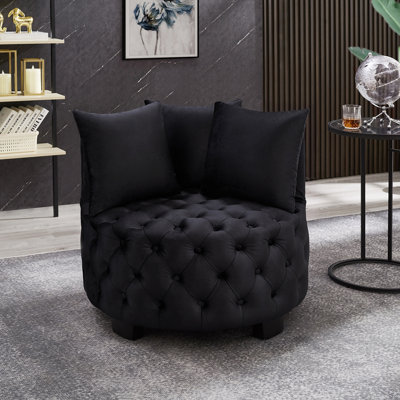 Chaise d'appoint contemporaine rembourrée et capitonnée