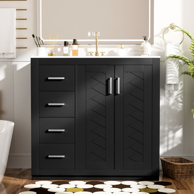 Single Bathroom Vanity with Ceramic Top