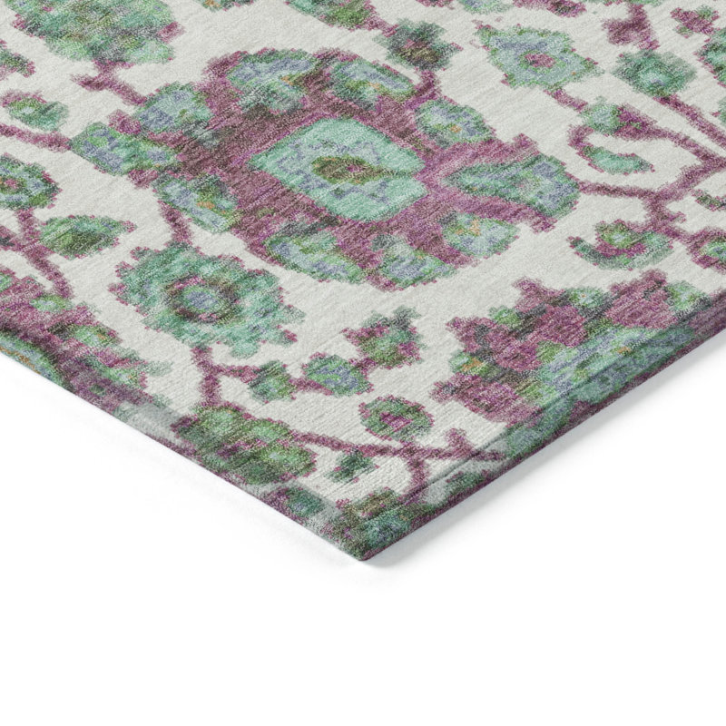 Machine Washable Indoor/Outdoor Husby ACN2187 Global Rug, Rectangle 1'8" x 2'6"