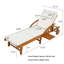 Ensemble de 2 chaises longues d'extérieur, dossier et repose-pieds réglables, bois massif, accoudoirs courbés, patio contemporain près de la piscine-197014676