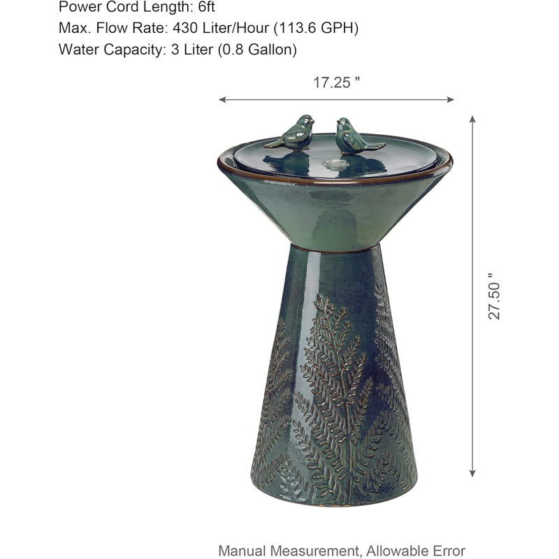 Fontaine d'eau de jardin extérieure 27,5 "avec lumière DEL et pompe
