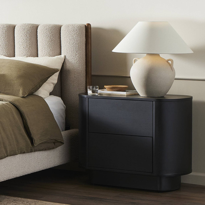 Paden Nightstand-Aged Black Acacia, Worn Oak
