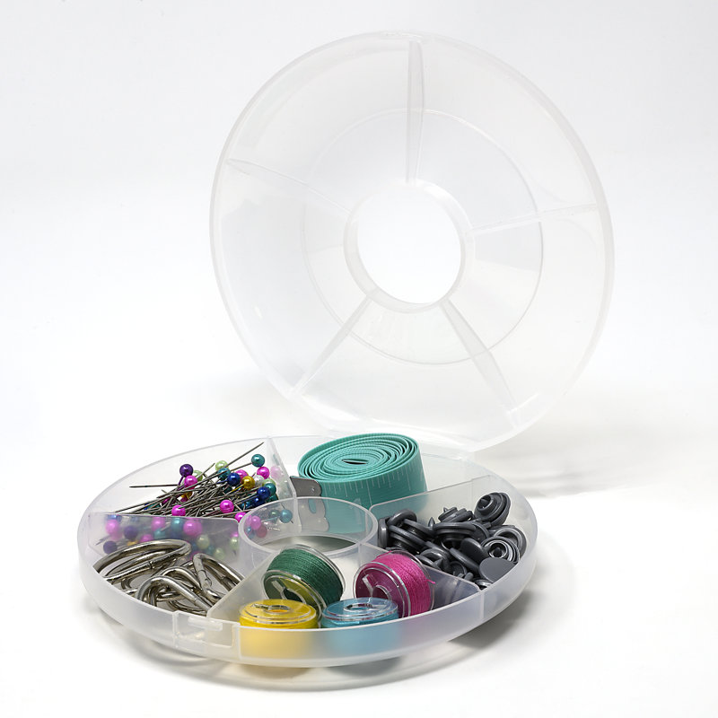 Tour de rangement avec compartiments amovibles Dritz, transparent