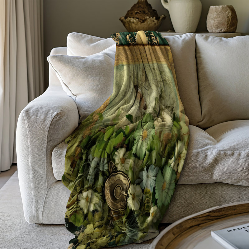 Enigmatic Eden Elysium - couverture en sherpa de qualité supérieure - reproduction d'art luxueuse, Grand lit