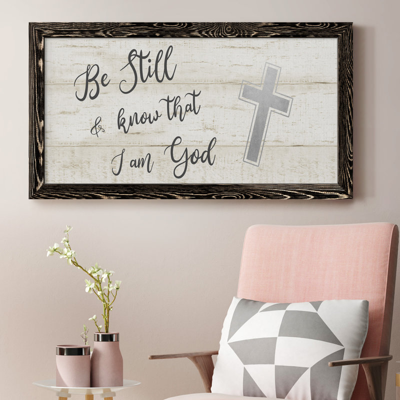 «Be Still Cross», art textuel sur toile, Noir
