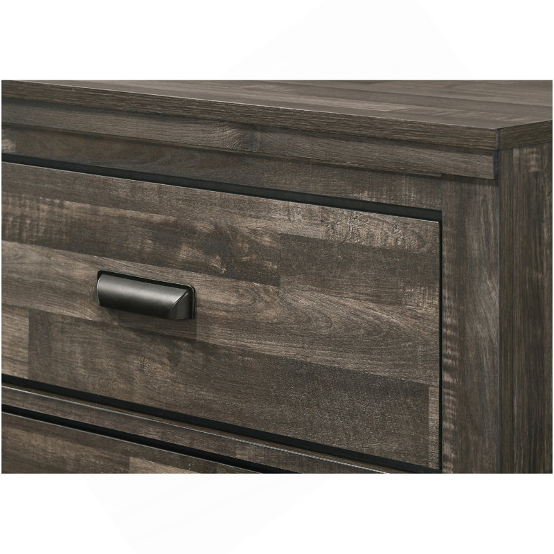 Mobilier de chambre à coucher 1 tiroir 1 pièce Rustic Contemporary, Brun antique